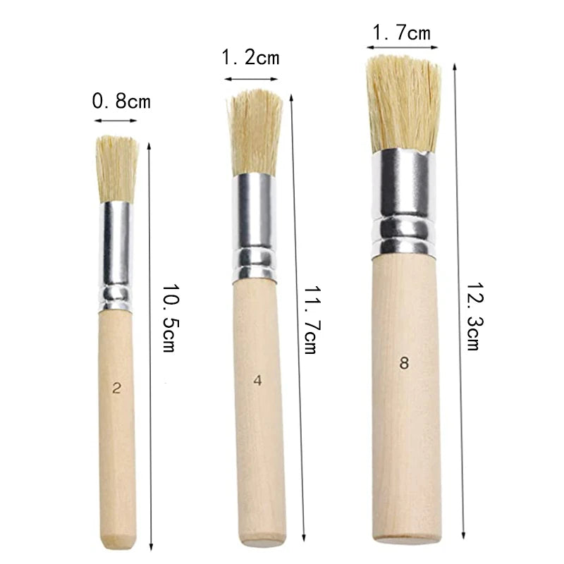 BrushFormal – 3-Piece Wooden Stencil & Bristle Brush Set