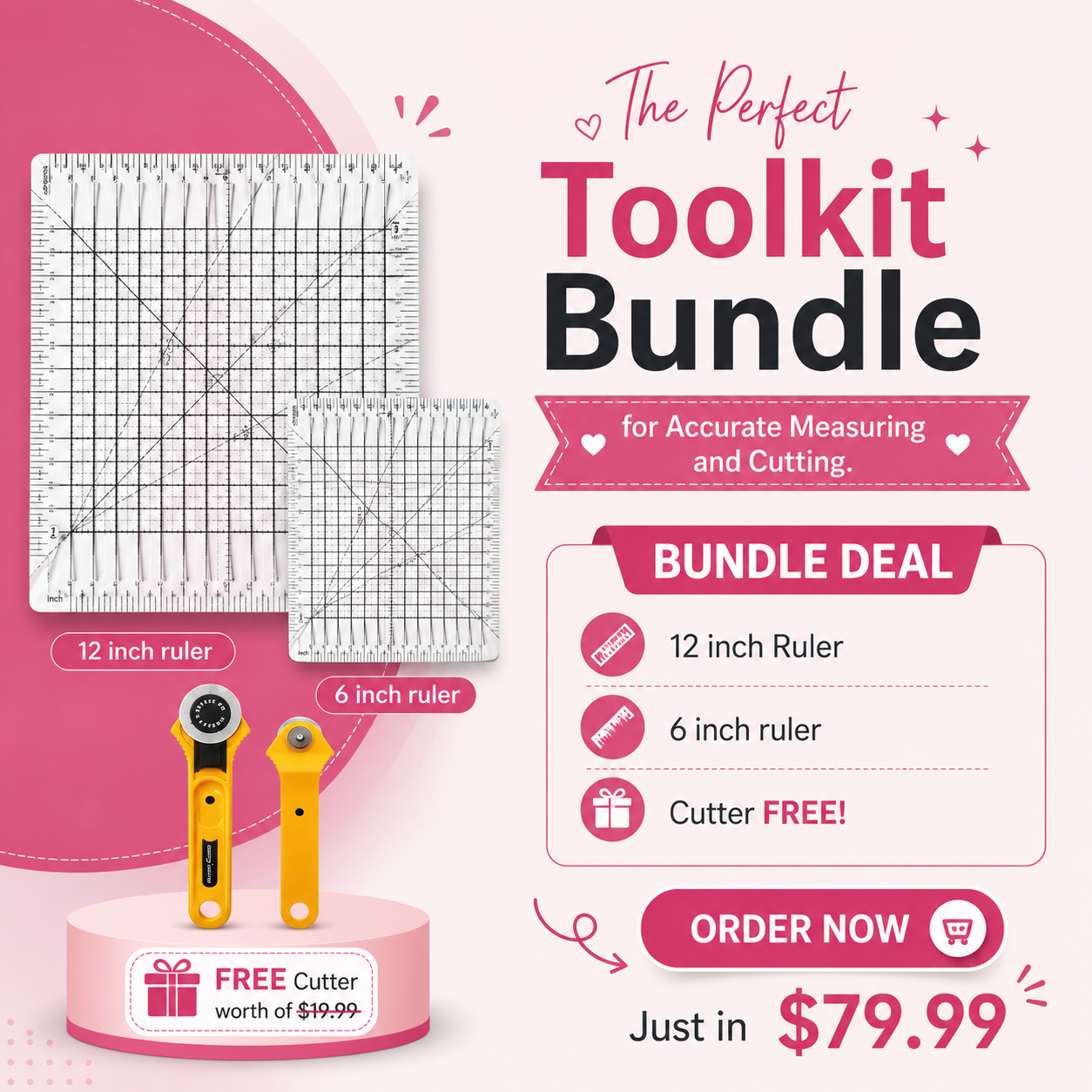QuiltMaster - 5 in 1 Cutting Ruler Template