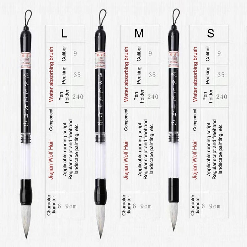 InkFlow – 3-Piece Water Storage Calligraphy Brush Set