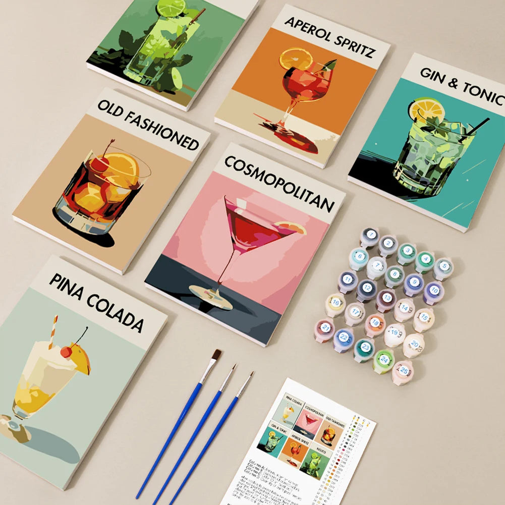 ColorSip – 6 Pack Paint by Numbers Art Kit