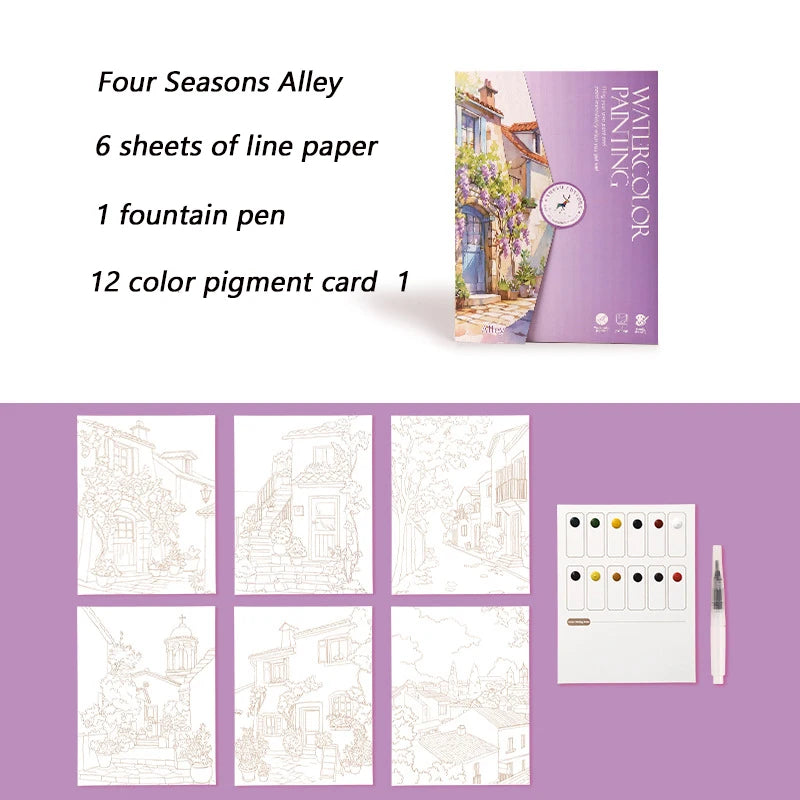 VistaBloom – Watercolor Art & Coloring Set