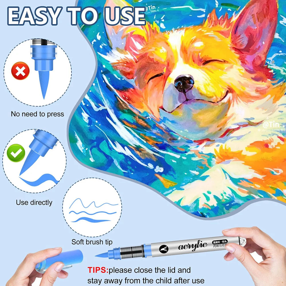 ArtFlow – Brush Tip Acrylic Paint Marker Set