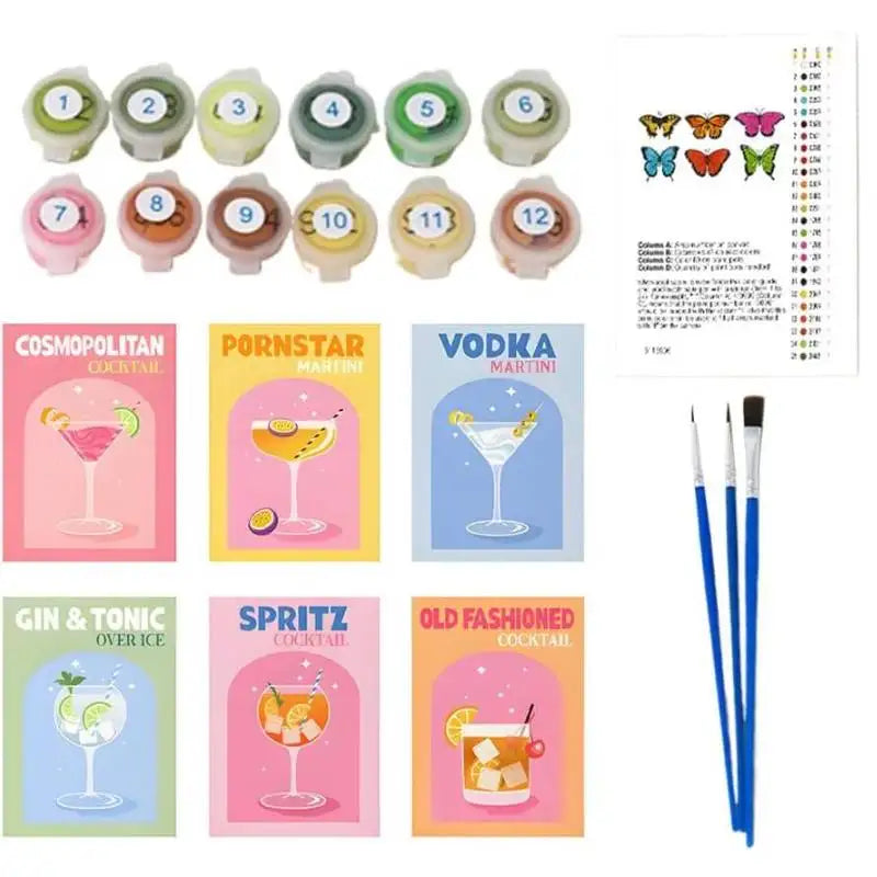 ColorSip – 6 Pack Paint by Numbers Art Kit