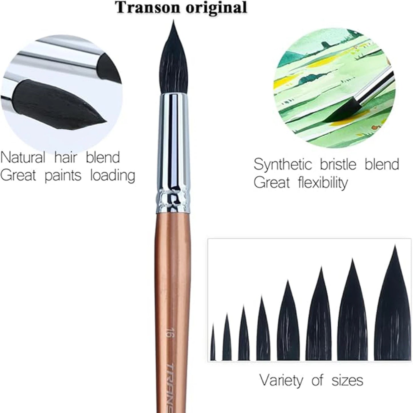 BrushCraft – 8-Piece Nylon Hair Painting Brush Set
