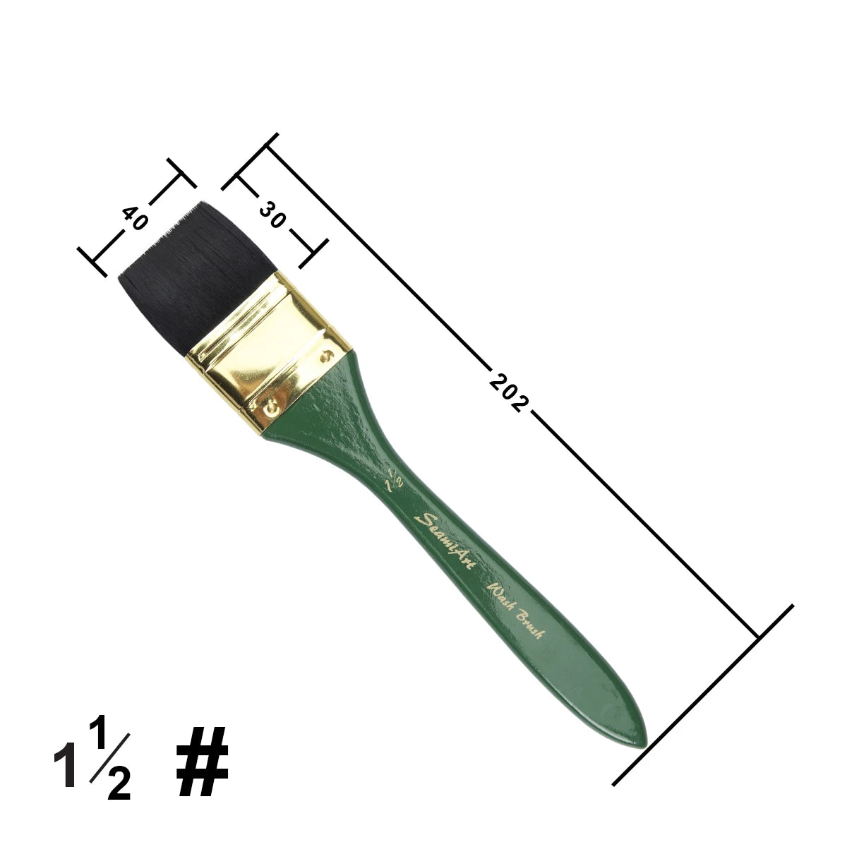 ArtFur – Green Nylon Flat Artist Paint Brush