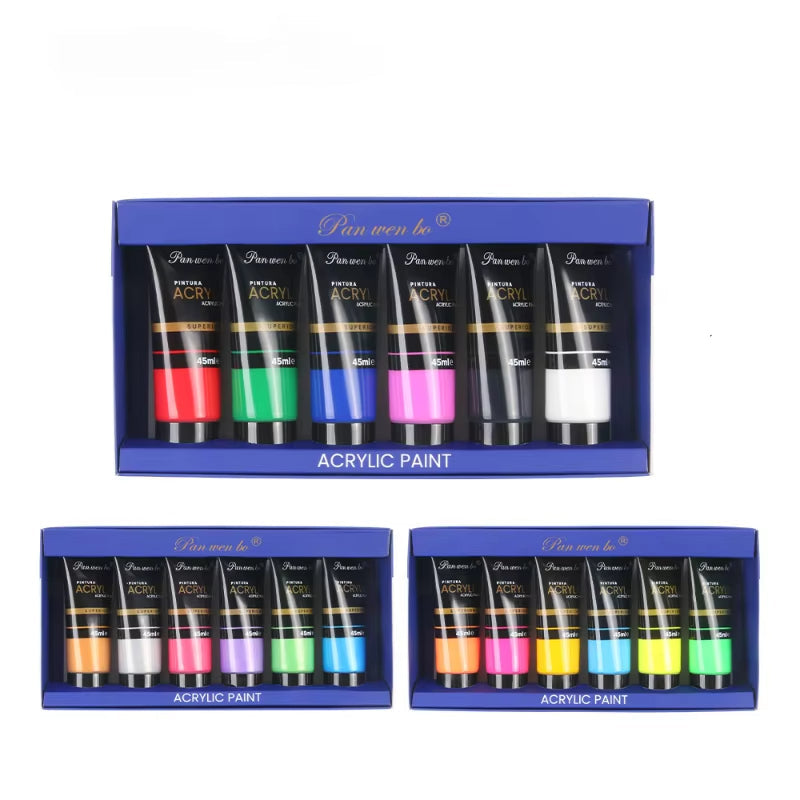 AcryliSet - 6-Color Acrylic Paint Kit (45ml)