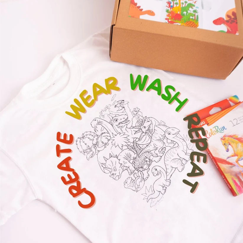 DinoWear – Color-In T-Shirt Experience Kit