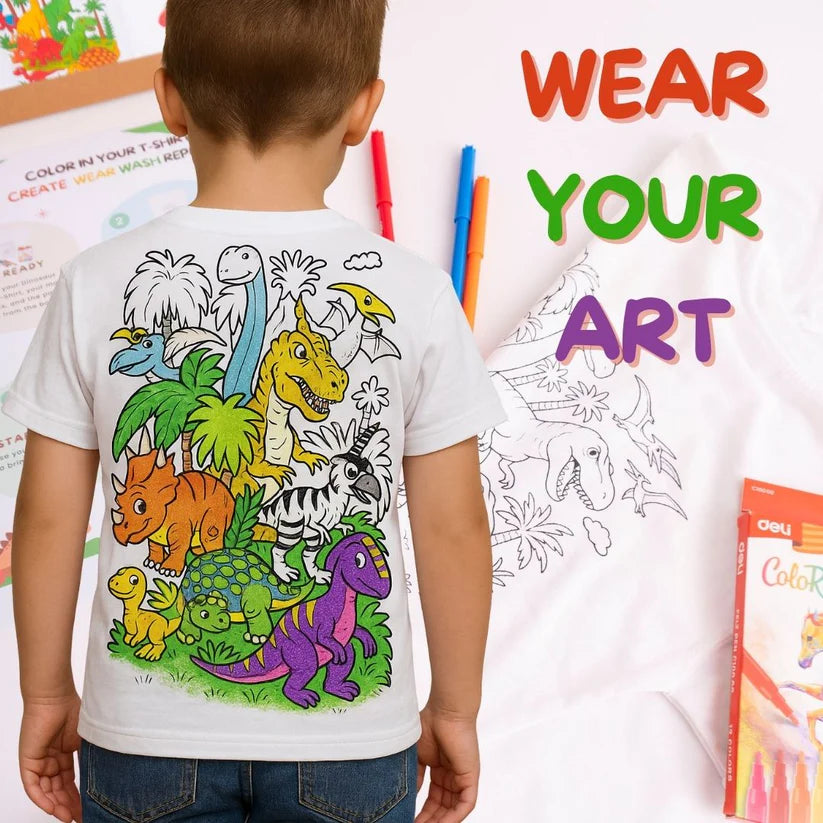 DinoWear – Color-In T-Shirt Experience Kit