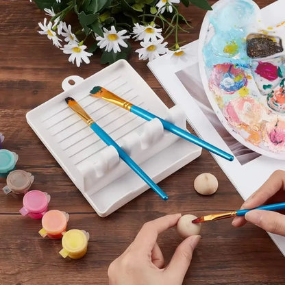 Artivyne – 4-Slot Paint Brush Rest & Drip Tray