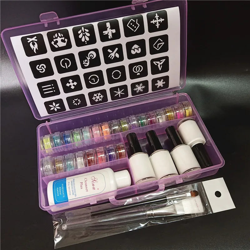 Glimmera – 24-Color Temporary Glitter Tattoo Kit