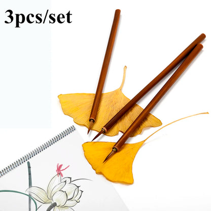 LineMaster – 3 Piece Metal Weasel Hair Brush Set