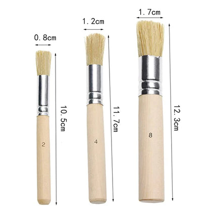 BrushFormal – 3-Piece Wooden Stencil &amp; Bristle Brush Set
