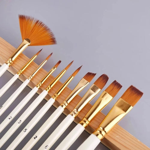 Artelio – 10-Piece Nylon Paint Brush Set