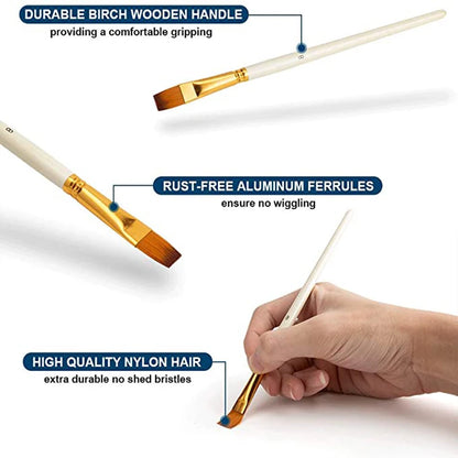 Artelio – 10-Piece Nylon Paint Brush Set