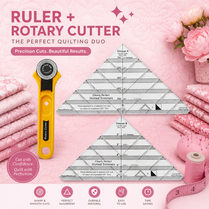 Slotted Quilting Ruler - Cut Perfect Triangles