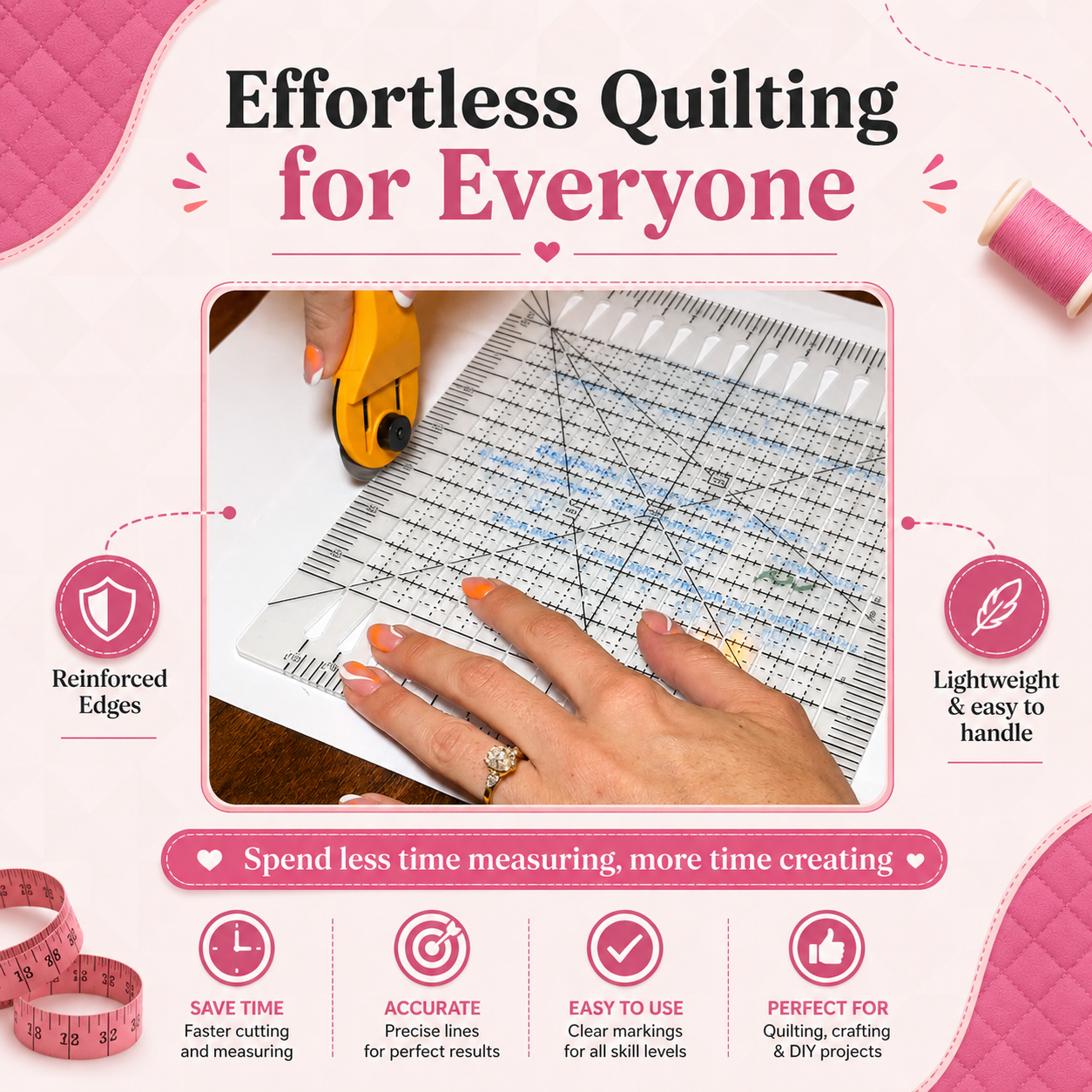 QuiltMaster - 5 in 1 Cutting Ruler Template