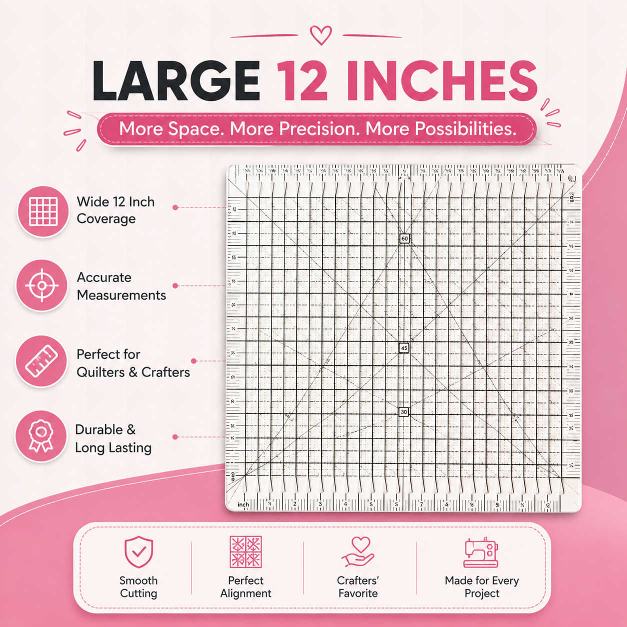 QuiltMaster - 5 in 1 Cutting Ruler Template