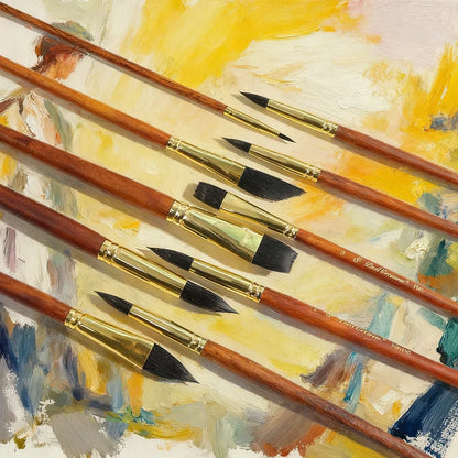 BrushWood – Walnut Wood Copper Tube Paint Brush Set