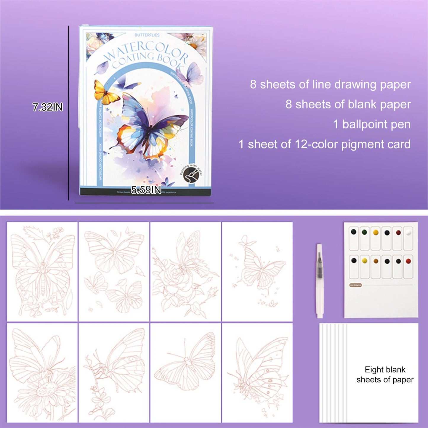 PaletteJoy – 12-Color Watercolor Painting Kit with Brush & Pad