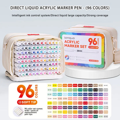 HueLinx – 9 Piece Soft Brush Acrylic Marker Set