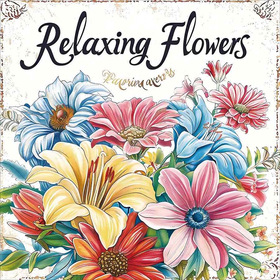 BloomedEase – 20-Page Adult Flower Coloring Book