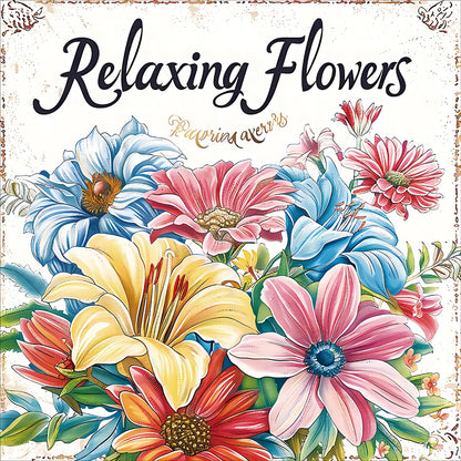BloomedEase – 20-Page Adult Flower Coloring Book
