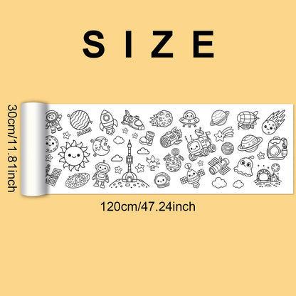 CosmoRolla – DIY Space-Themed Coloring Paper Roll for Kids