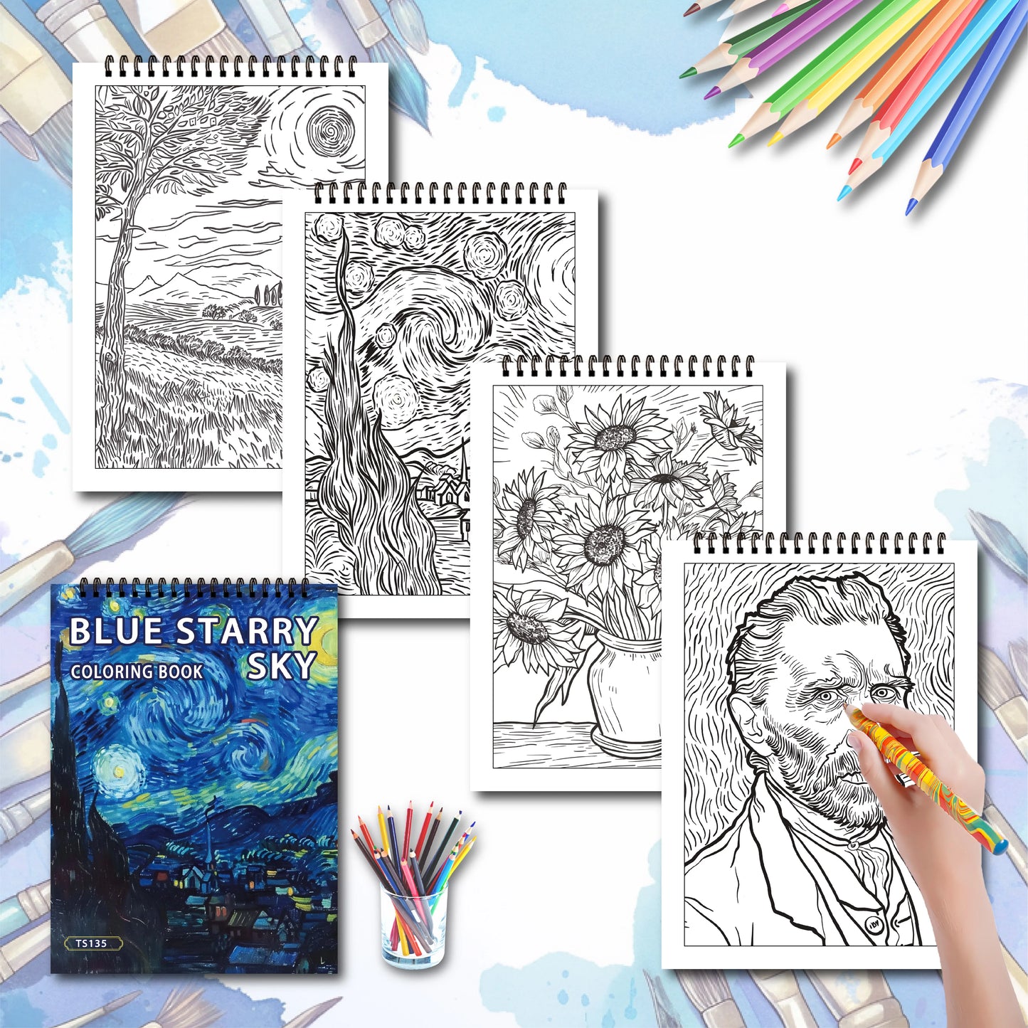 ColorPro – 3-Piece Adult Coloring Book Set