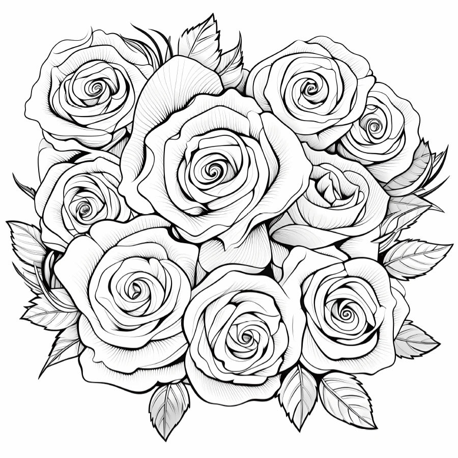 BloomedEase – 20-Page Adult Flower Coloring Book