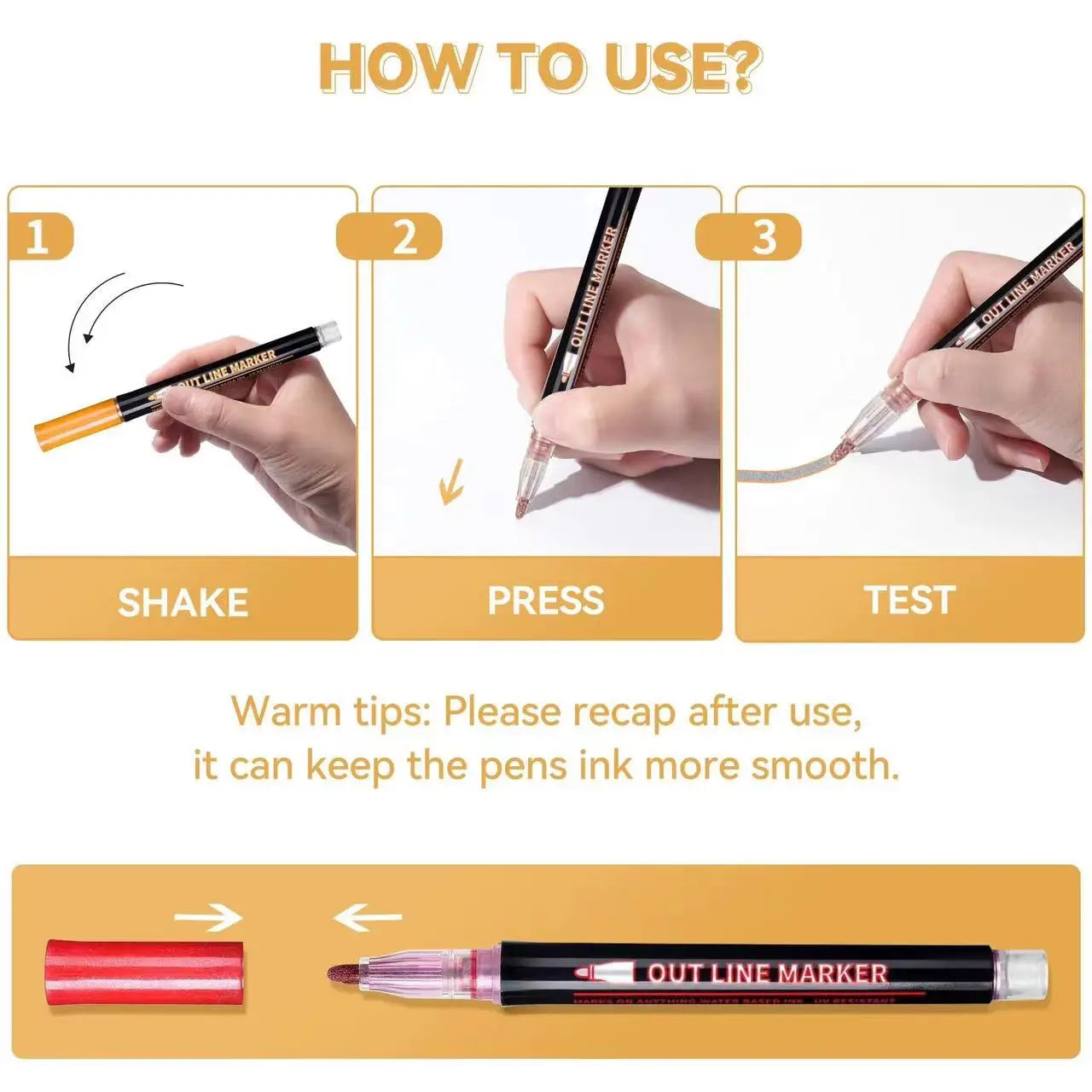 Coloreon – Double-Line Fluorescent Contour Pen Set