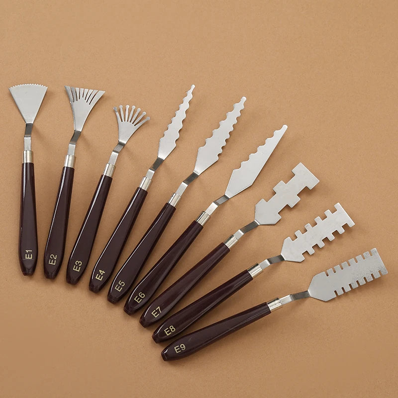 Pigmentra – 9Pcs Texture Art & Paint Scraper Set