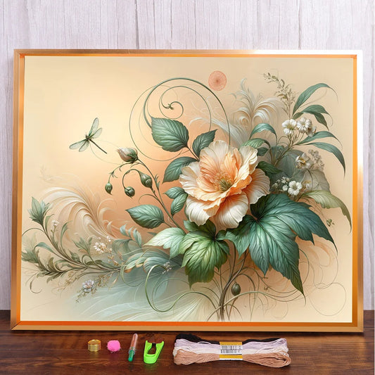 StitchBloom – Scenery Flower Printed Cross Stitch Kit