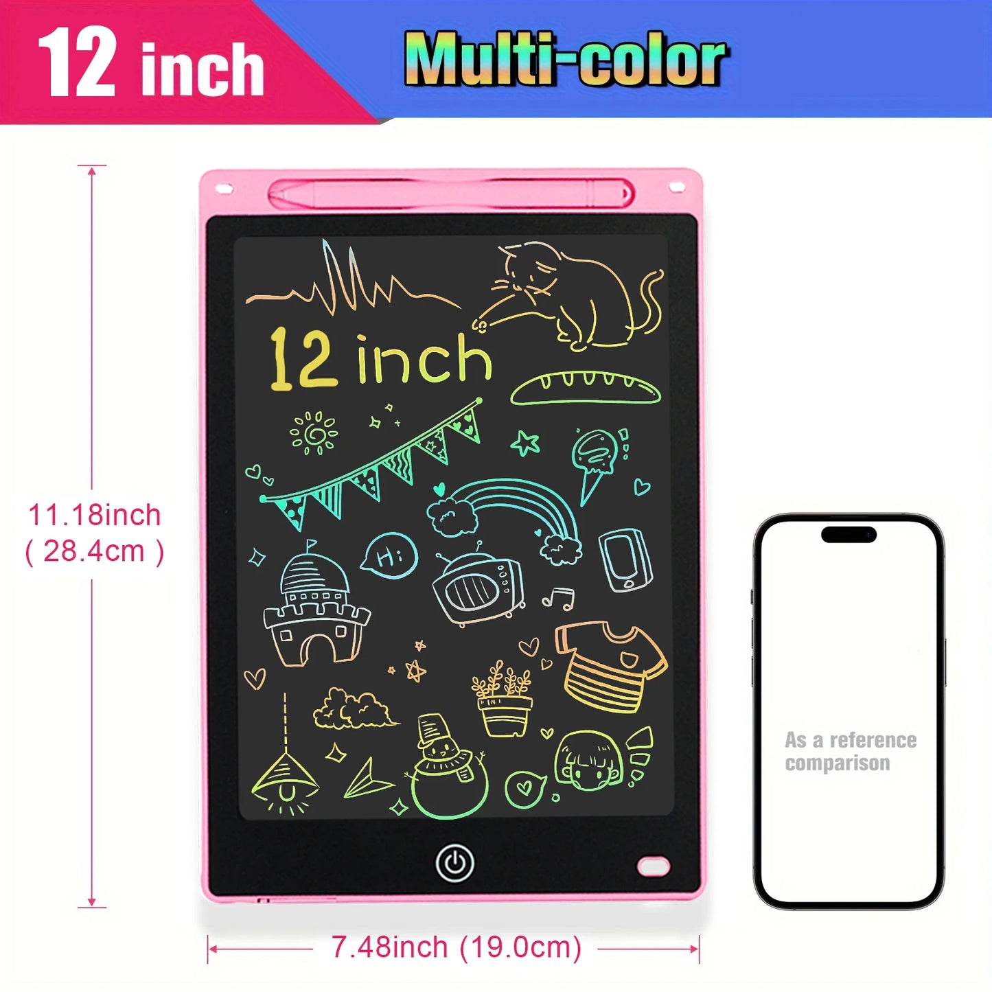 ScribbleGlow – 12-Inch LCD Writing & Drawing Tablet for Kids