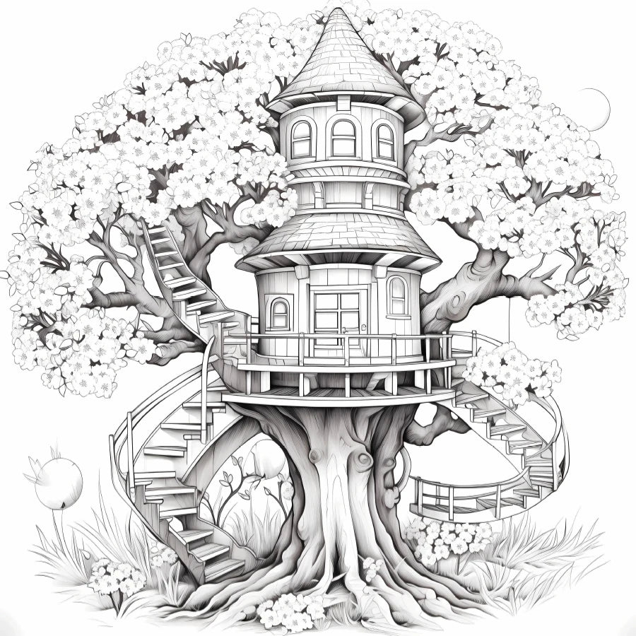 TreeHaven – 20-Page Adult Coloring Book