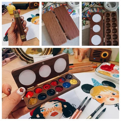 AquaCraft – Portable Wooden Watercolor Paint Box