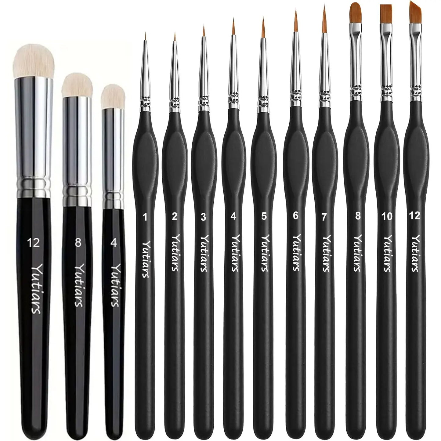 DetailCraft – 13-Piece Miniature Drybrush & Fine Detail Paint Brush Set