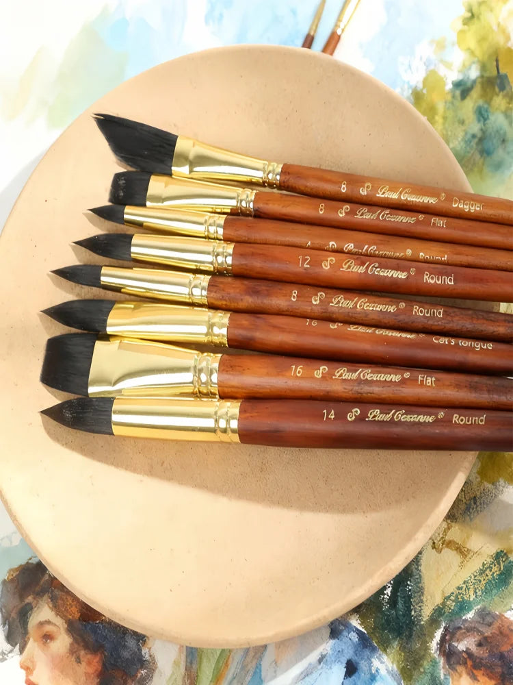 BrushWood – Walnut Wood Copper Tube Paint Brush Set