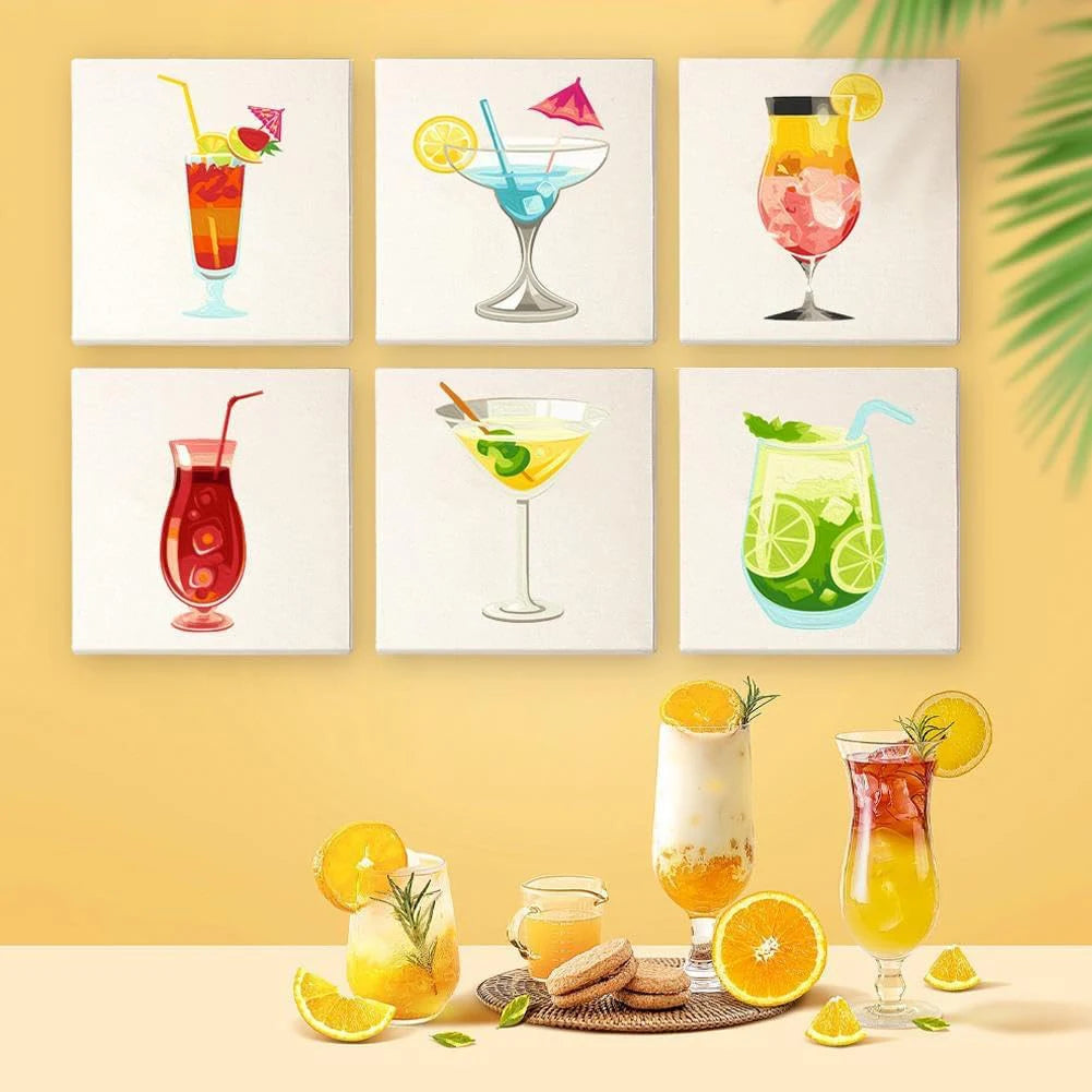 ColorSip – 6 Pack Paint by Numbers Art Kit