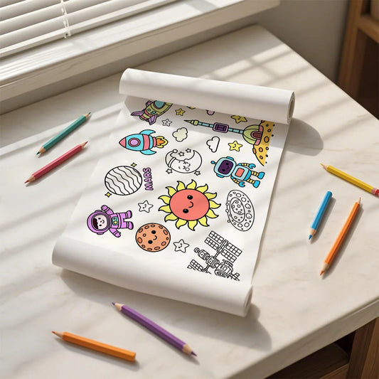 CosmoRolla – DIY Space-Themed Coloring Paper Roll for Kids
