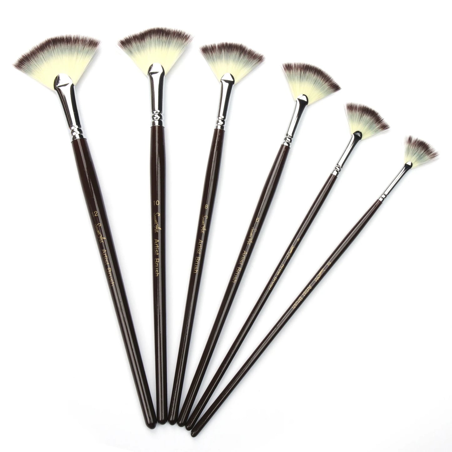 FanBrushPro – 6-Piece Fan-Shaped Nylon Hair Paint Brush Set