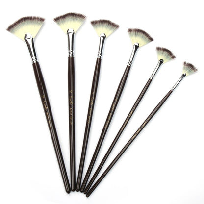 FanBrushPro – 6-Piece Fan-Shaped Nylon Hair Paint Brush Set
