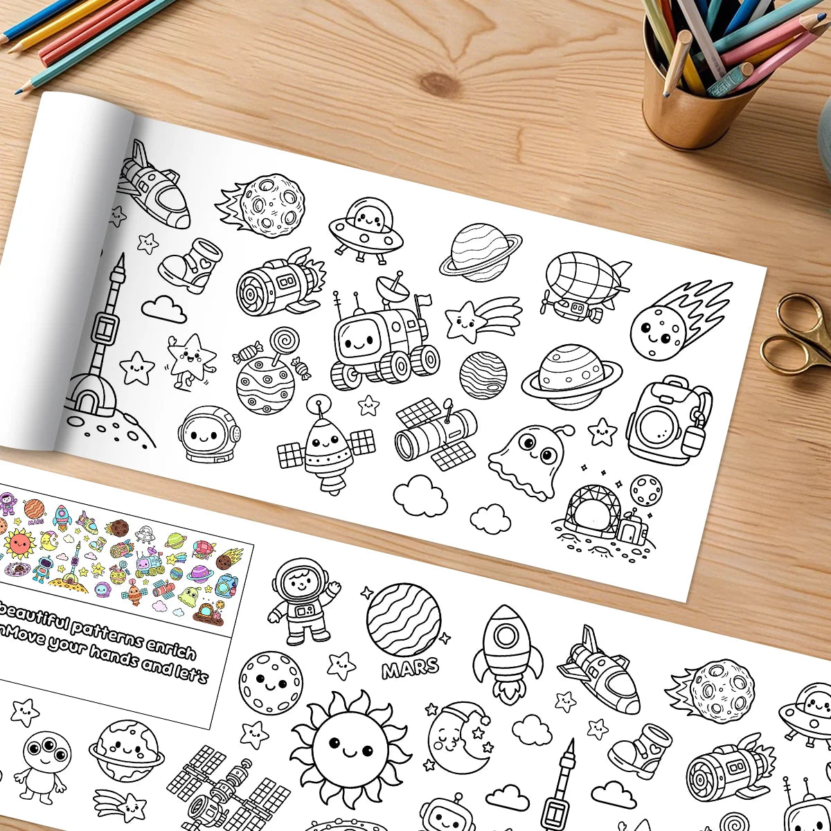 CosmoRolla – DIY Space-Themed Coloring Paper Roll for Kids