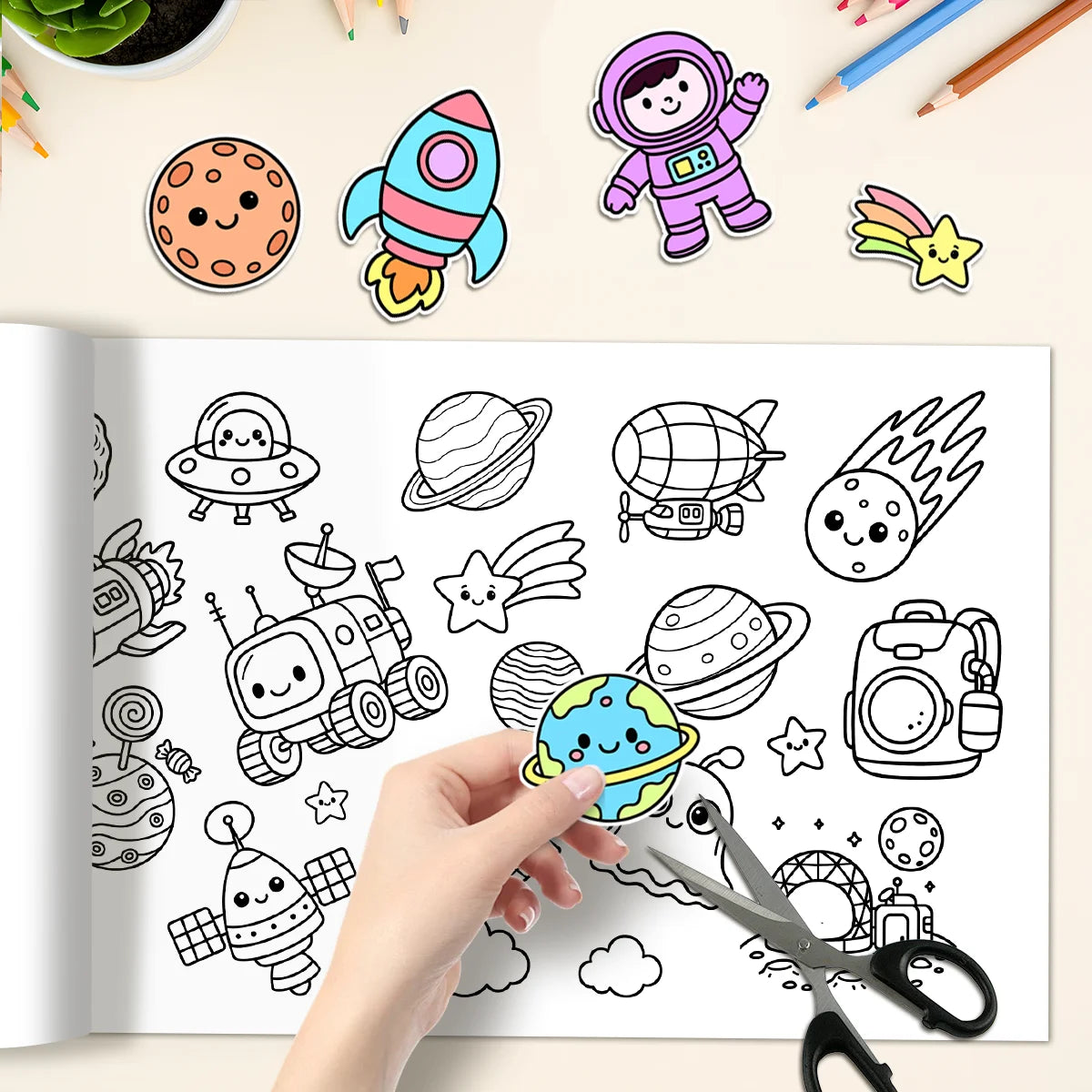 CosmoRolla – DIY Space-Themed Coloring Paper Roll for Kids