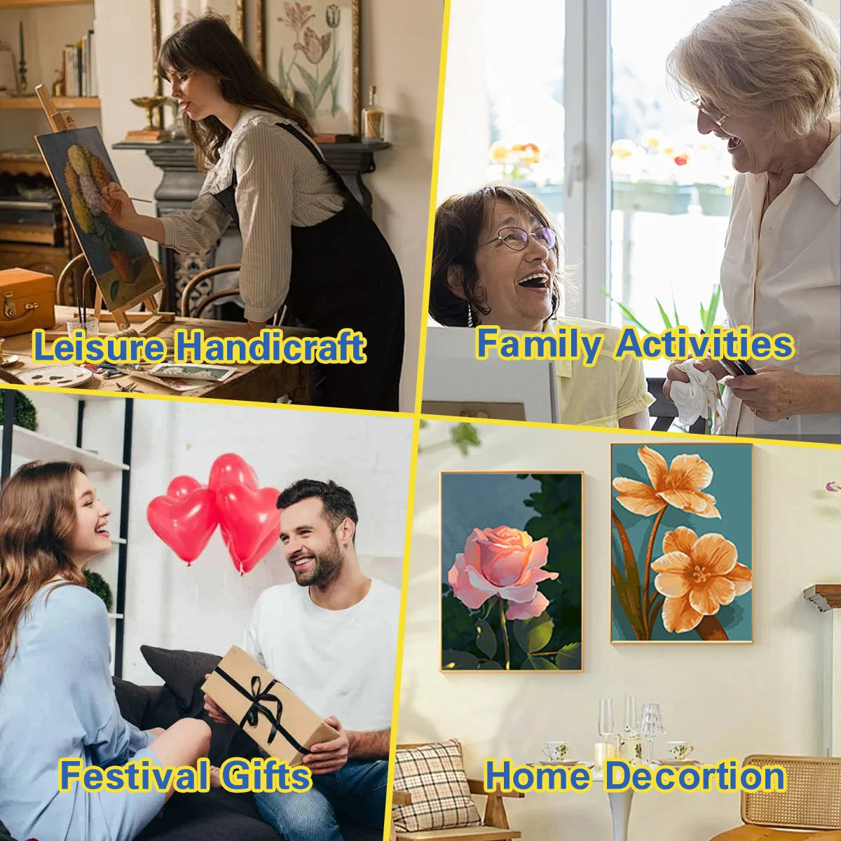 FeliMuse – Cat & Flower Paint by Number Kit