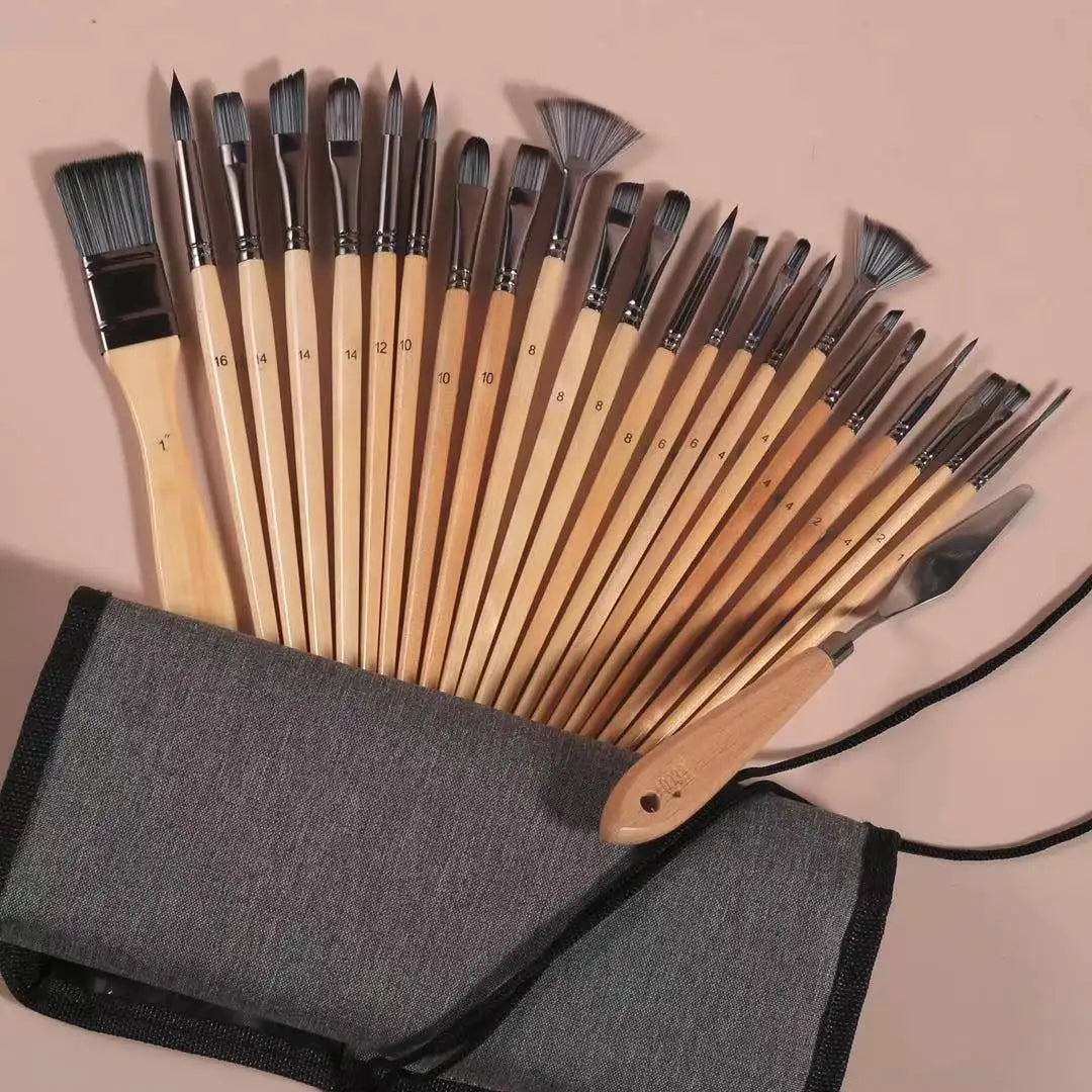 Brushly – 24PCS Nylon Hair Artist Paint Brush Set