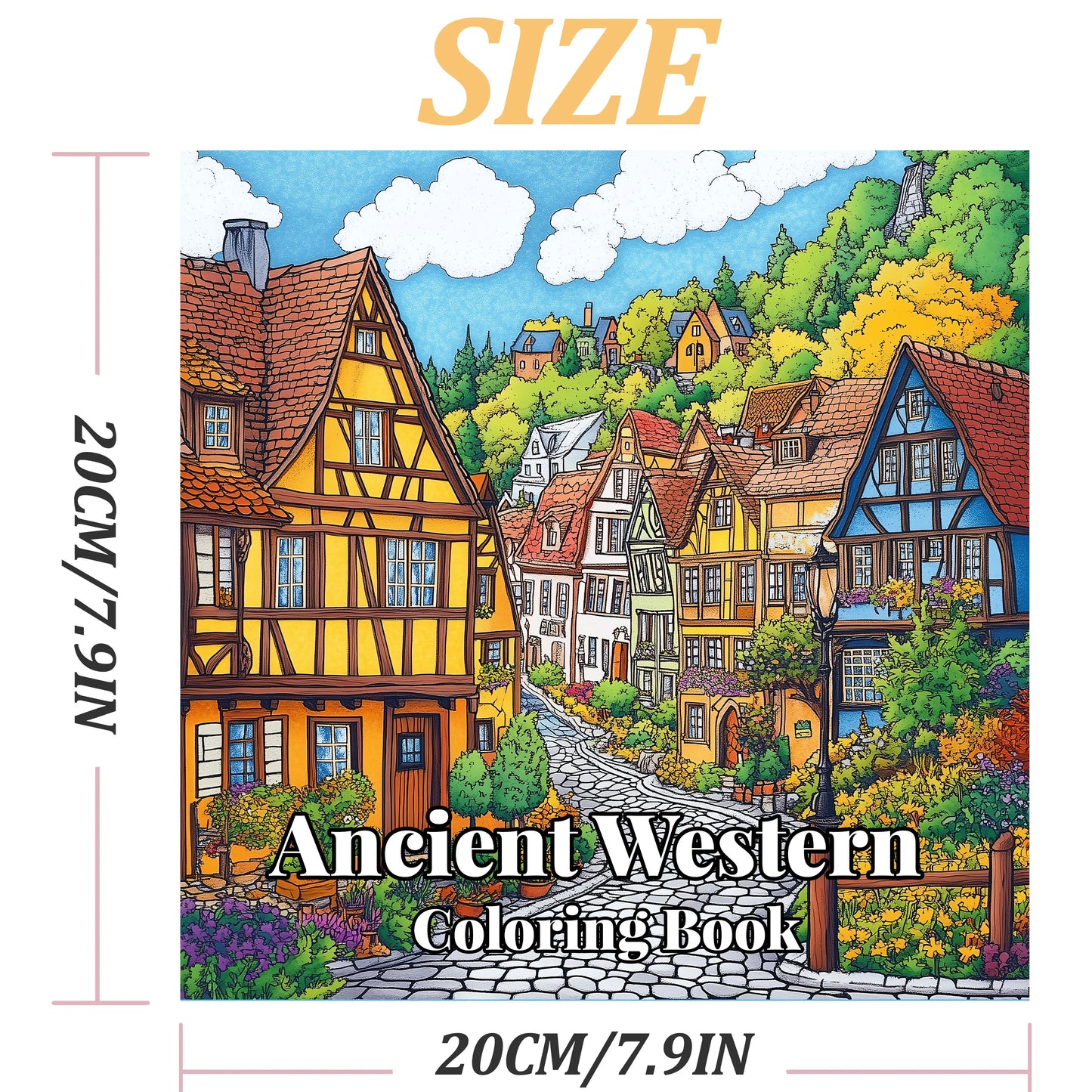 HeritageHue – Ancient Western Floral Coloring Book for Adults