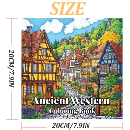 HeritageHue – Ancient Western Floral Coloring Book for Adults