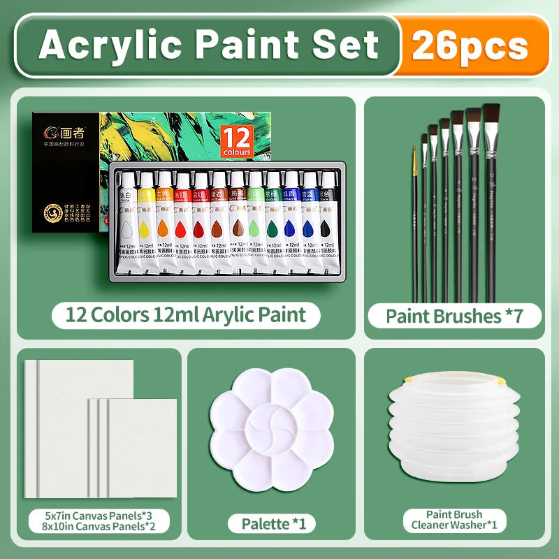 ColorTribe – 26-Piece Acrylic Paint Set with Accessories