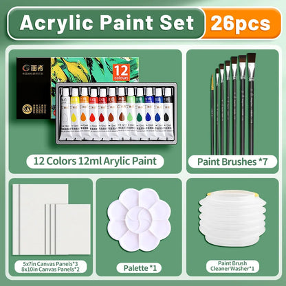 ColorTribe – 26-Piece Acrylic Paint Set with Accessories
