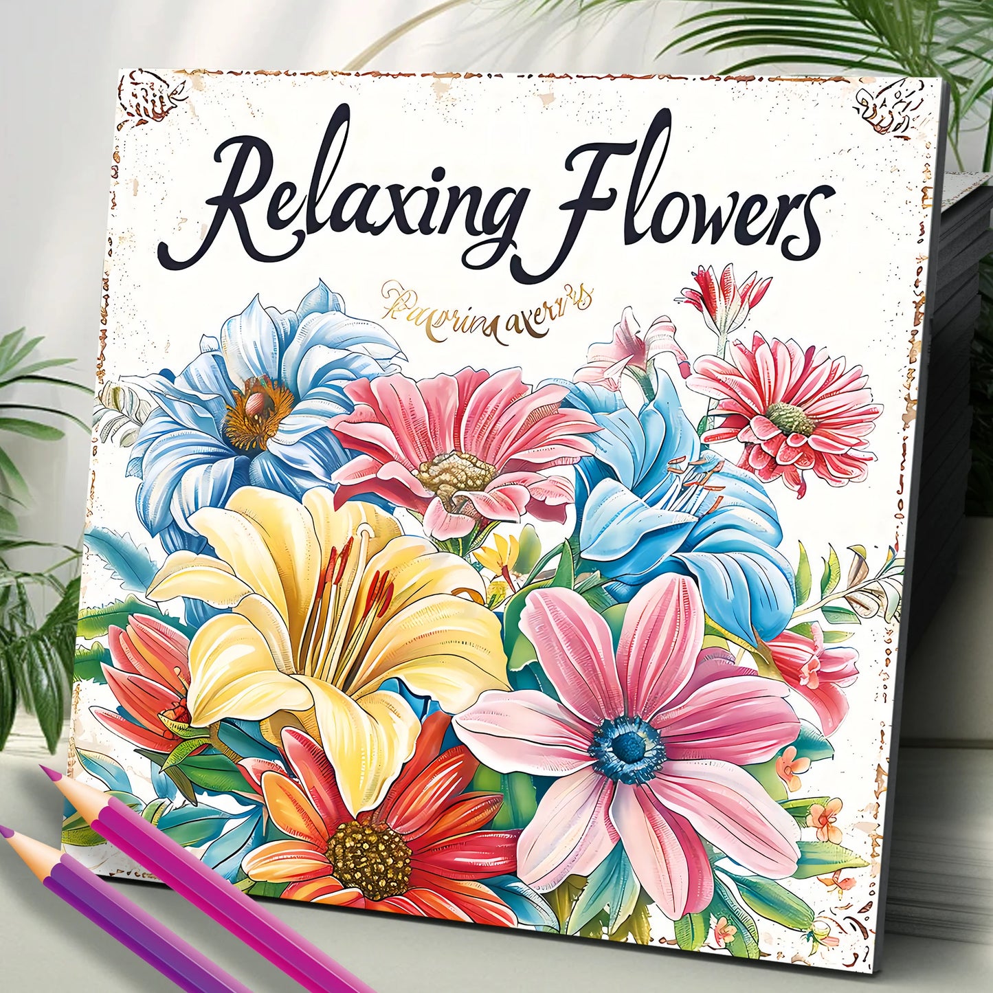 BloomedEase – 20-Page Adult Flower Coloring Book